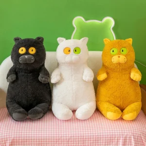 Weighted Plush Big Eye Cat Toy Soft Comfort Pillow