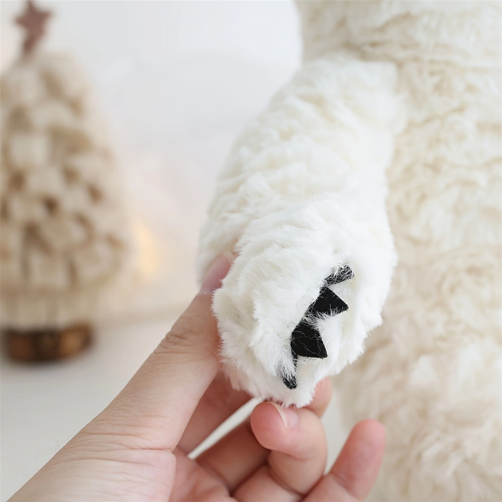 Weighted Plush Polar Bear Toy Soft Comfort Pillow - Image 8
