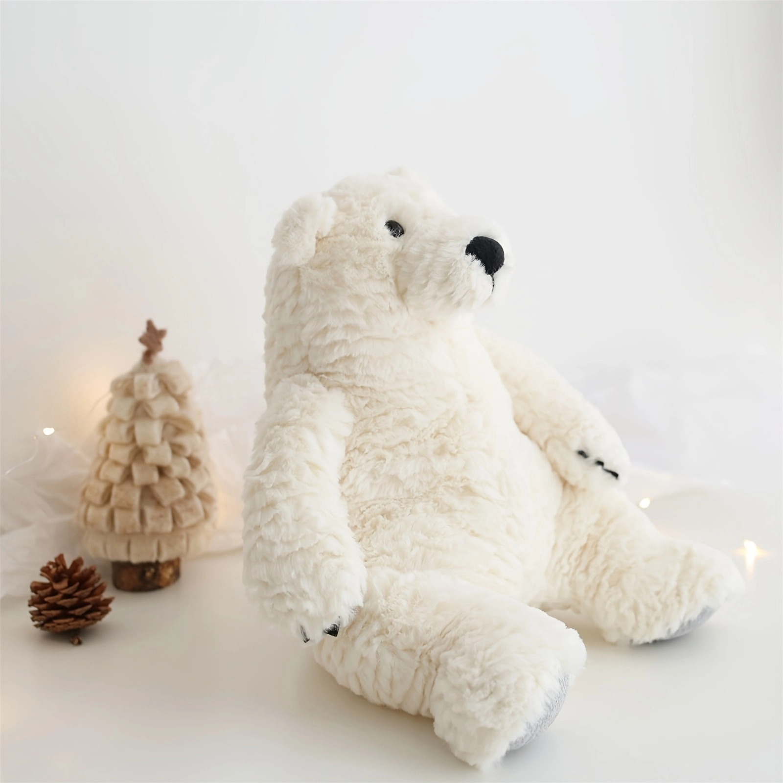 Weighted Plush Polar Bear Toy Soft Comfort Pillow - Image 10
