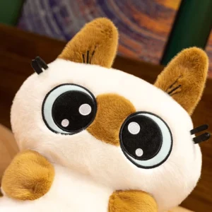 Weighted Plush Siamese Cat Toy Soft Comfort Pillow