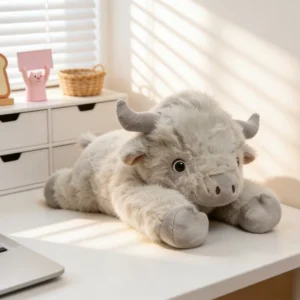 Weighted Lying Cow Plush Pillow