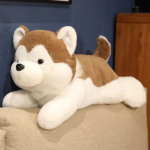 Weighted Husky Dog Plush Pillow