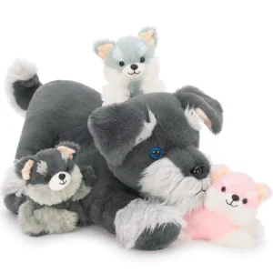 Weighted Schnauzer Dog Plush Toy Set