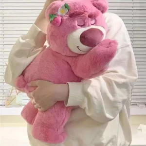 Weighted Plush Pink Bear Toy Soft Comfort Pillow