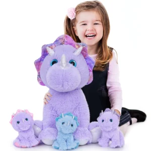 Weighted Triceratops Plush Toy Set