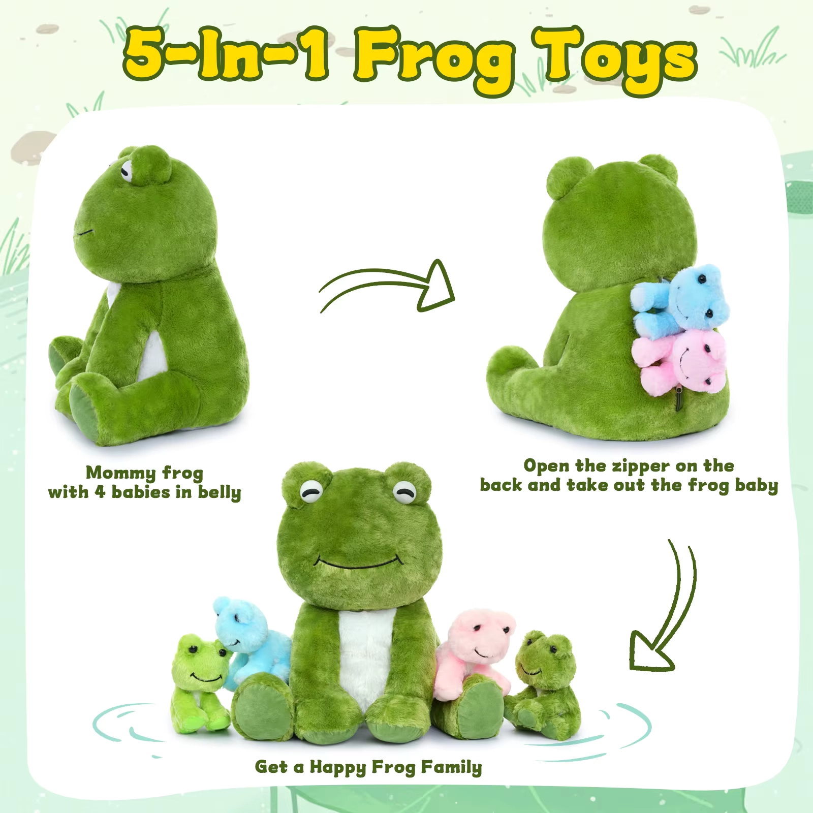Weighted Frog Plush Toy Set - Image 3