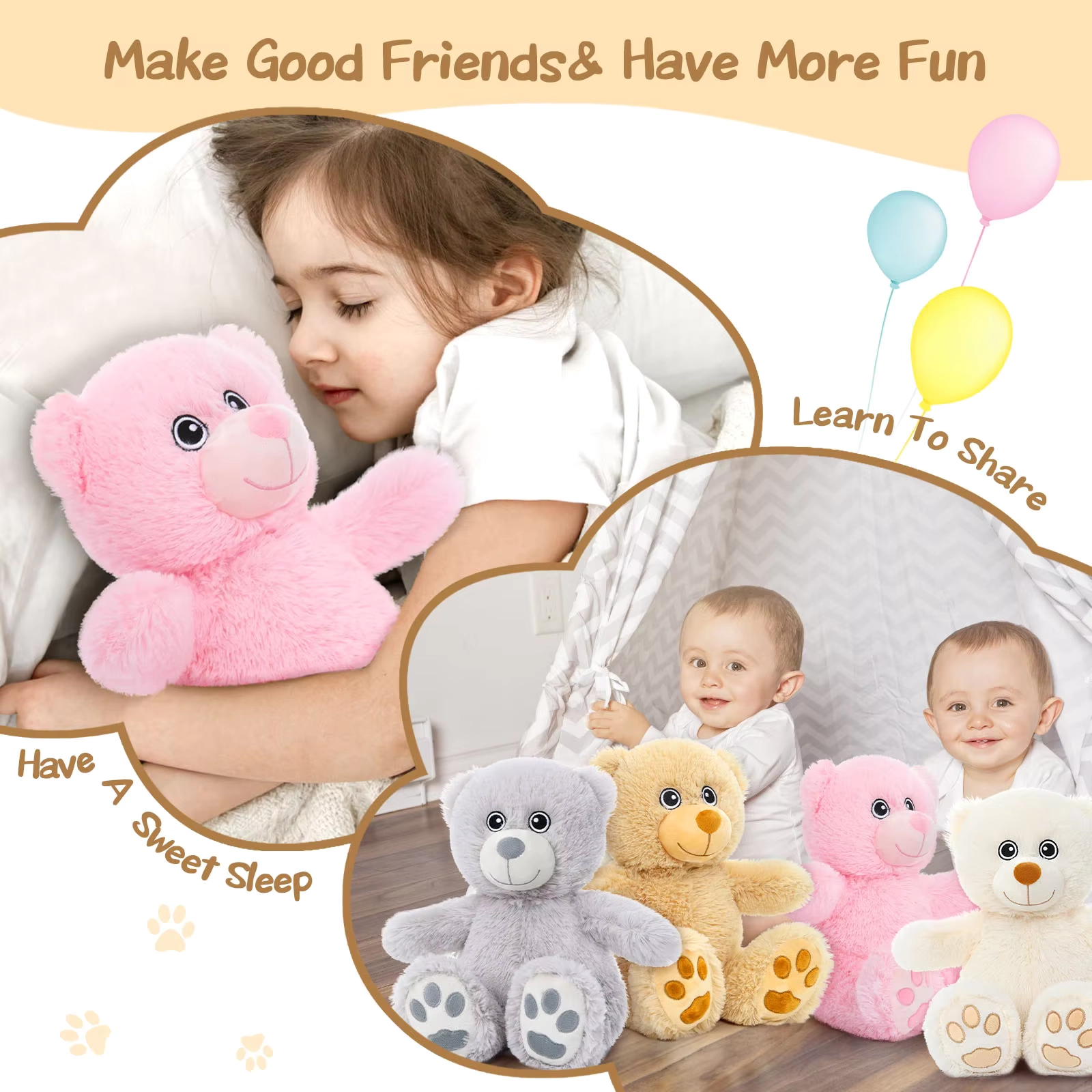 Weighted Small Teddy Bear Plush Set - Image 2