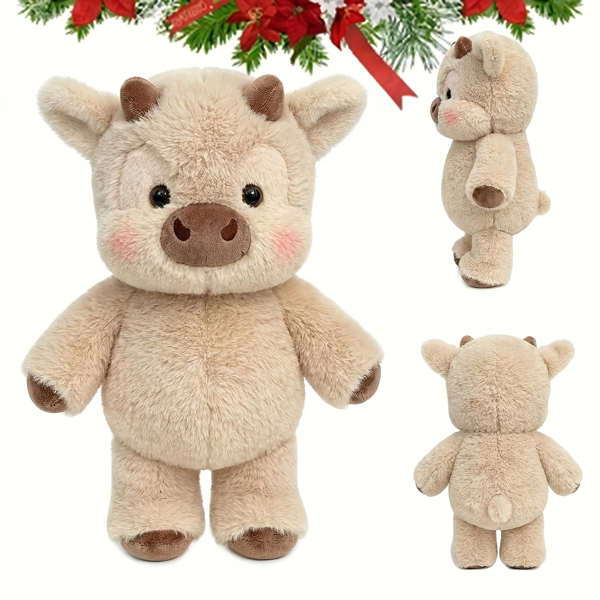 Weighted Plush Highland Cow Toy Soft Comfort Pillow - Image 3