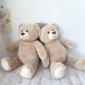 Weighted Plush Beige Bear Toy Soft Comfort Pillow